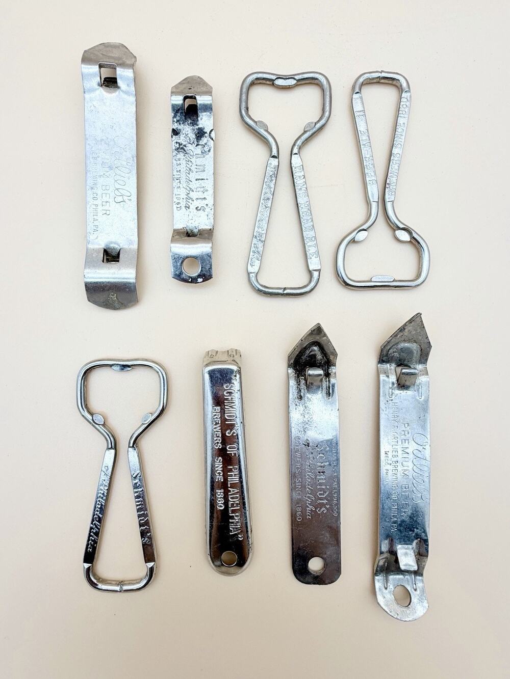 Vintage Beer Bottle Openers Lot 8 Schmidt’s Ortlieb’s Rams Head Philadelphia PA